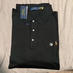 Polo Ralph Lauren 3x Long-Sleeve Soft Cotton Polo - Black